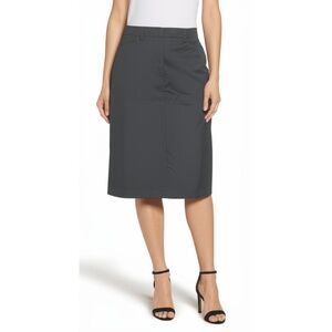 OOBE Skirt Womens L Charcoal Gray Midi Pencil Minimalist Workwear Career